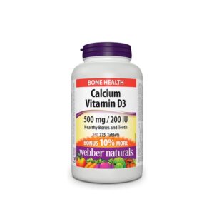 钙/维生素D3 500毫克/200 IU, 品牌-Webber Naturals